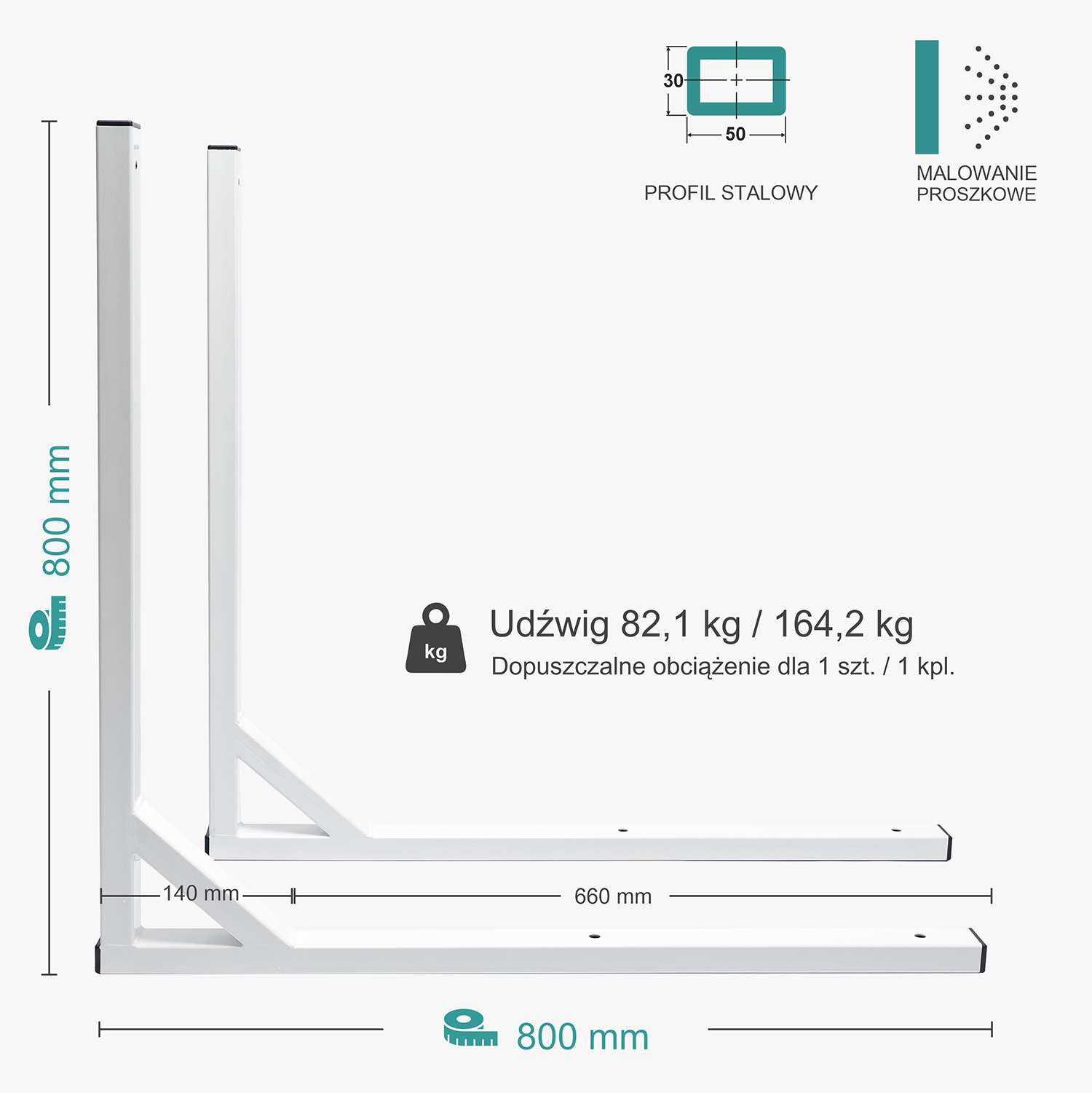 Wspornik spawany elka / malowany / 80035LM