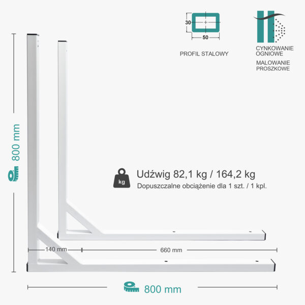 Wspornik spawany elka / ocynkowany i malowany / 80035LOM