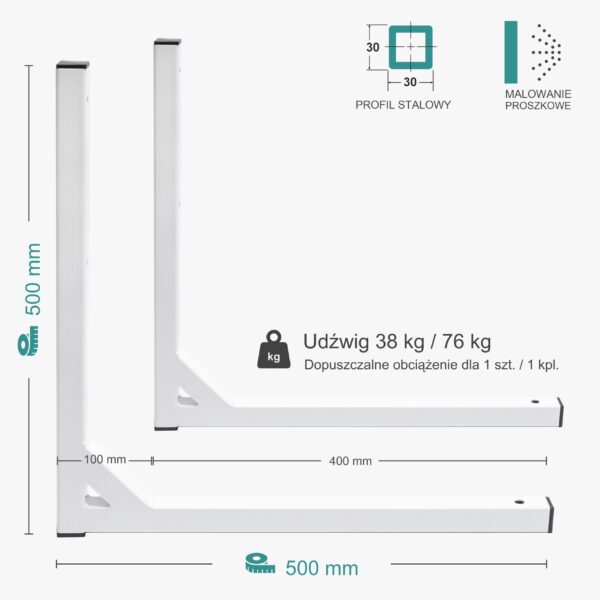 Wspornik spawany elka / malowany / 50033LM