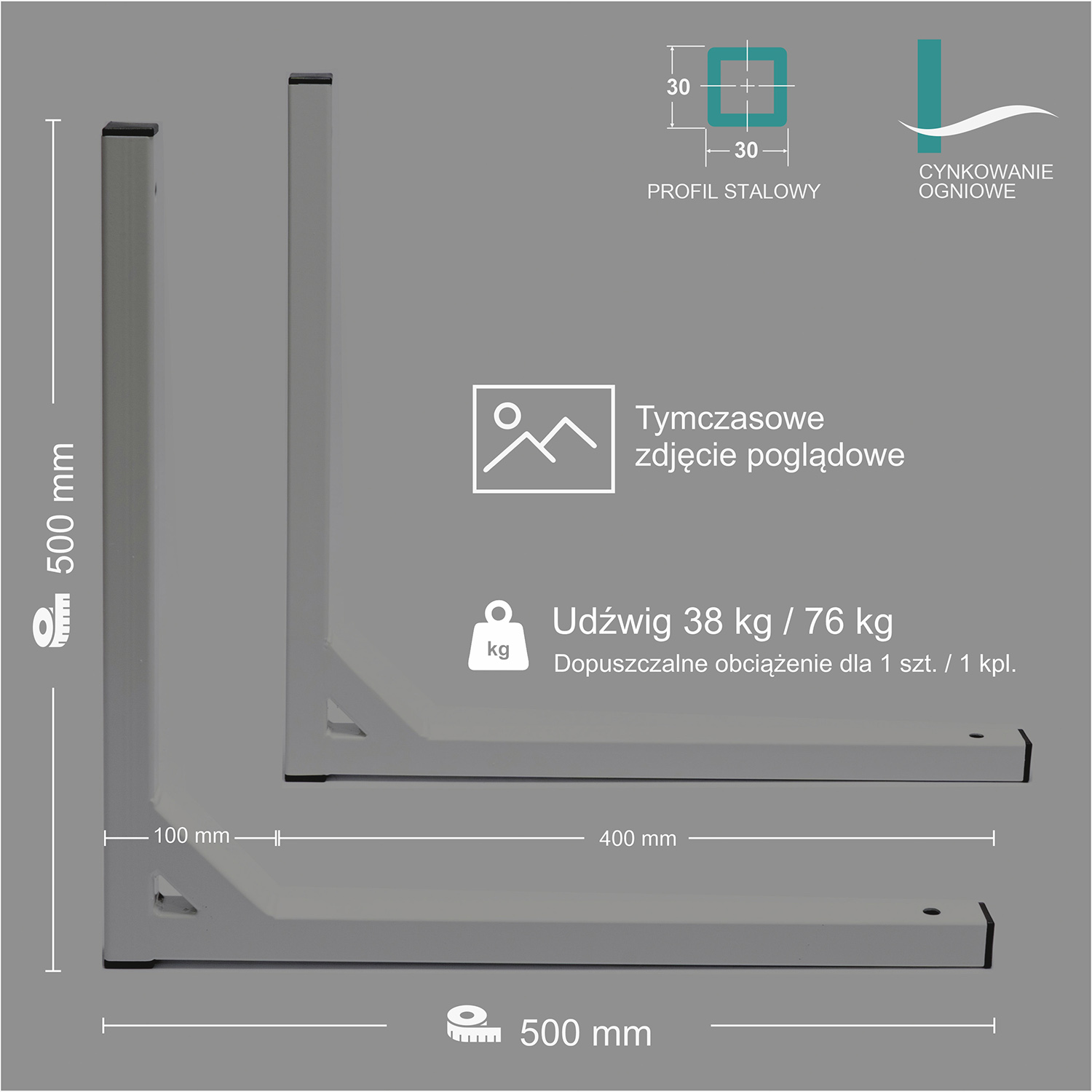 Wspornik spawany elka / ocynkowany / 50033LO