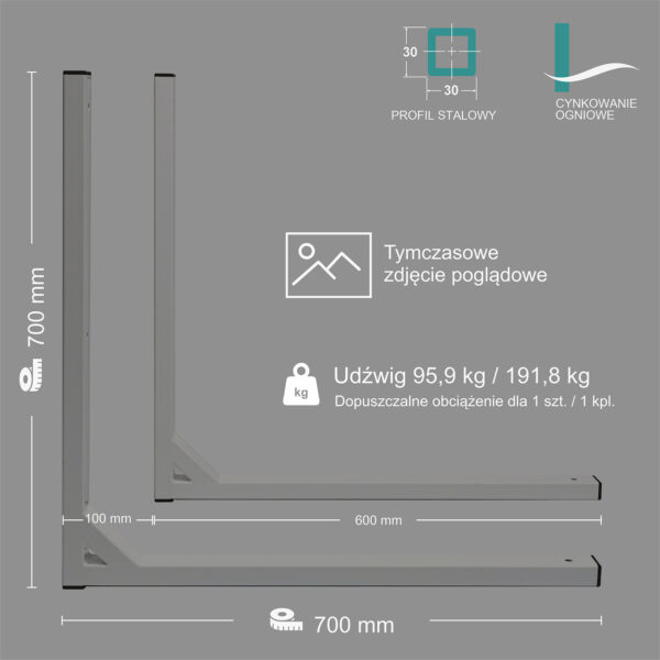 Wspornik spawany elka / ocynkowany / 70035LO
