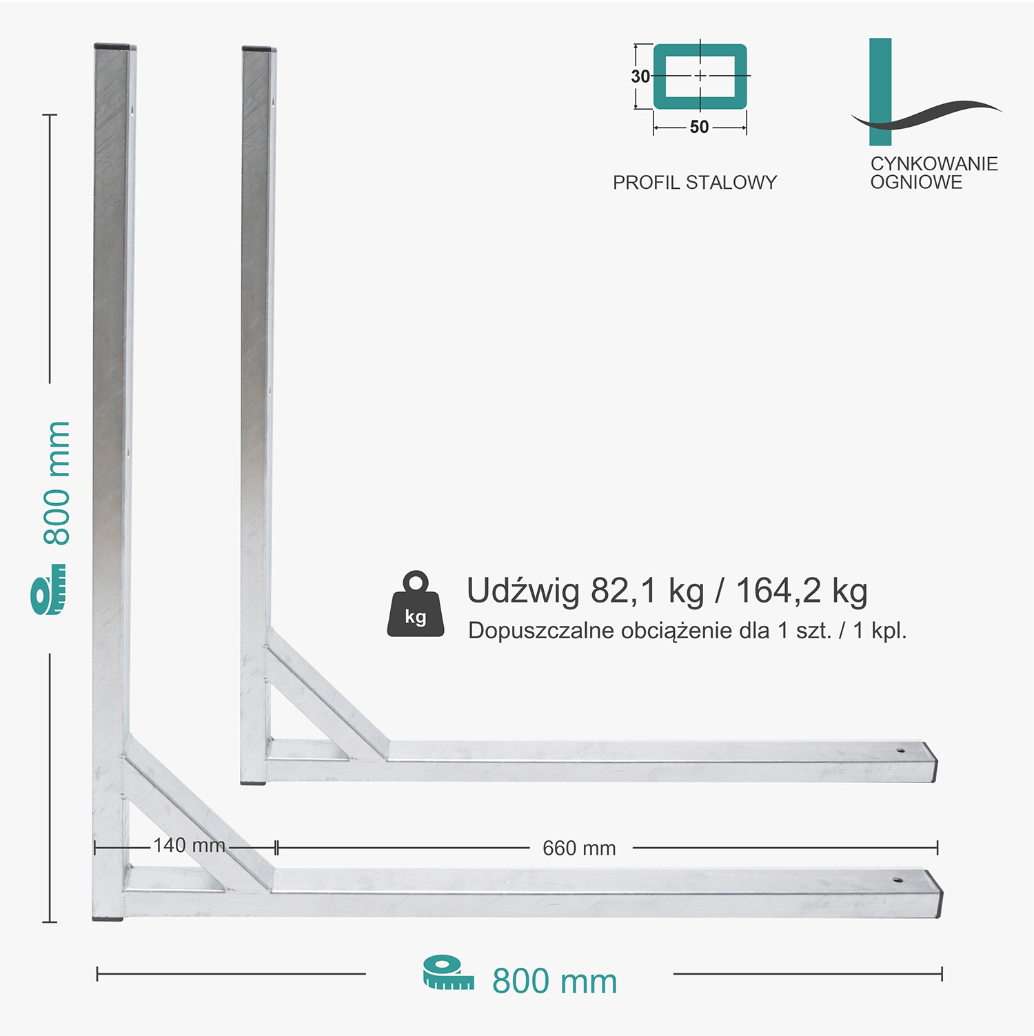 Wspornik spawany elka / ocynkowany / 80035LO