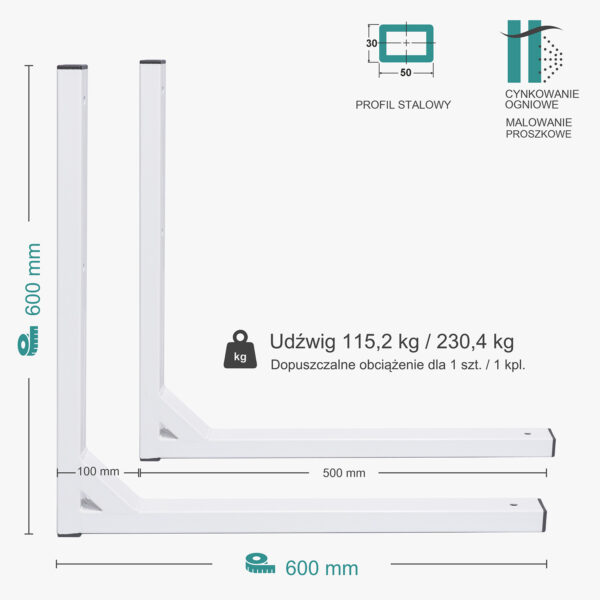 Wspornik spawany elka / ocynkowany i malowany / 60035LOM