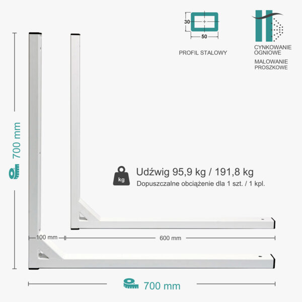 Wspornik spawany elka / ocynkowany i malowany / 70035LOM