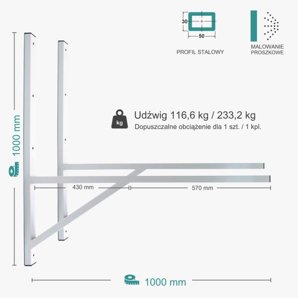 Wspornik spawany podpórka / malowany / 100035PM