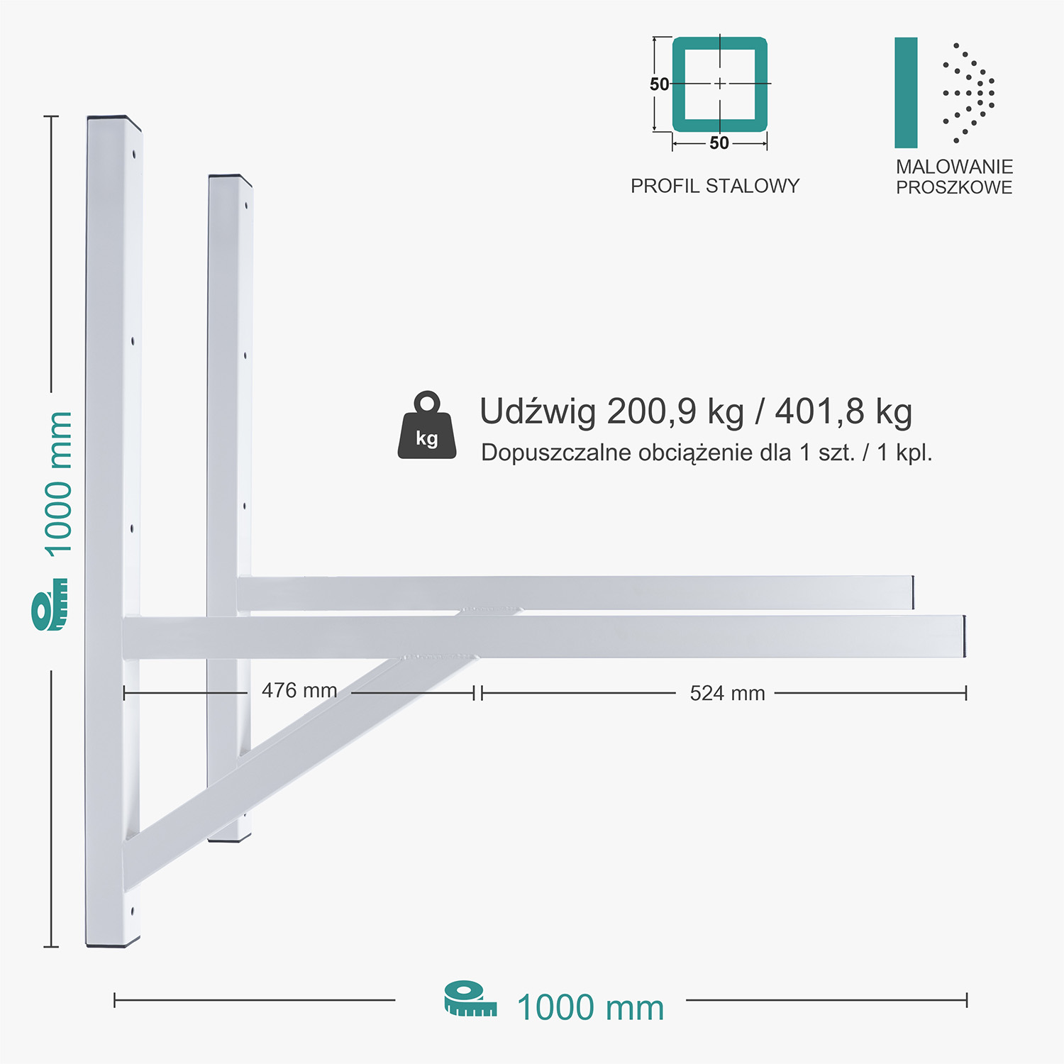 Wspornik spawany podpórka / malowany / 100055PM