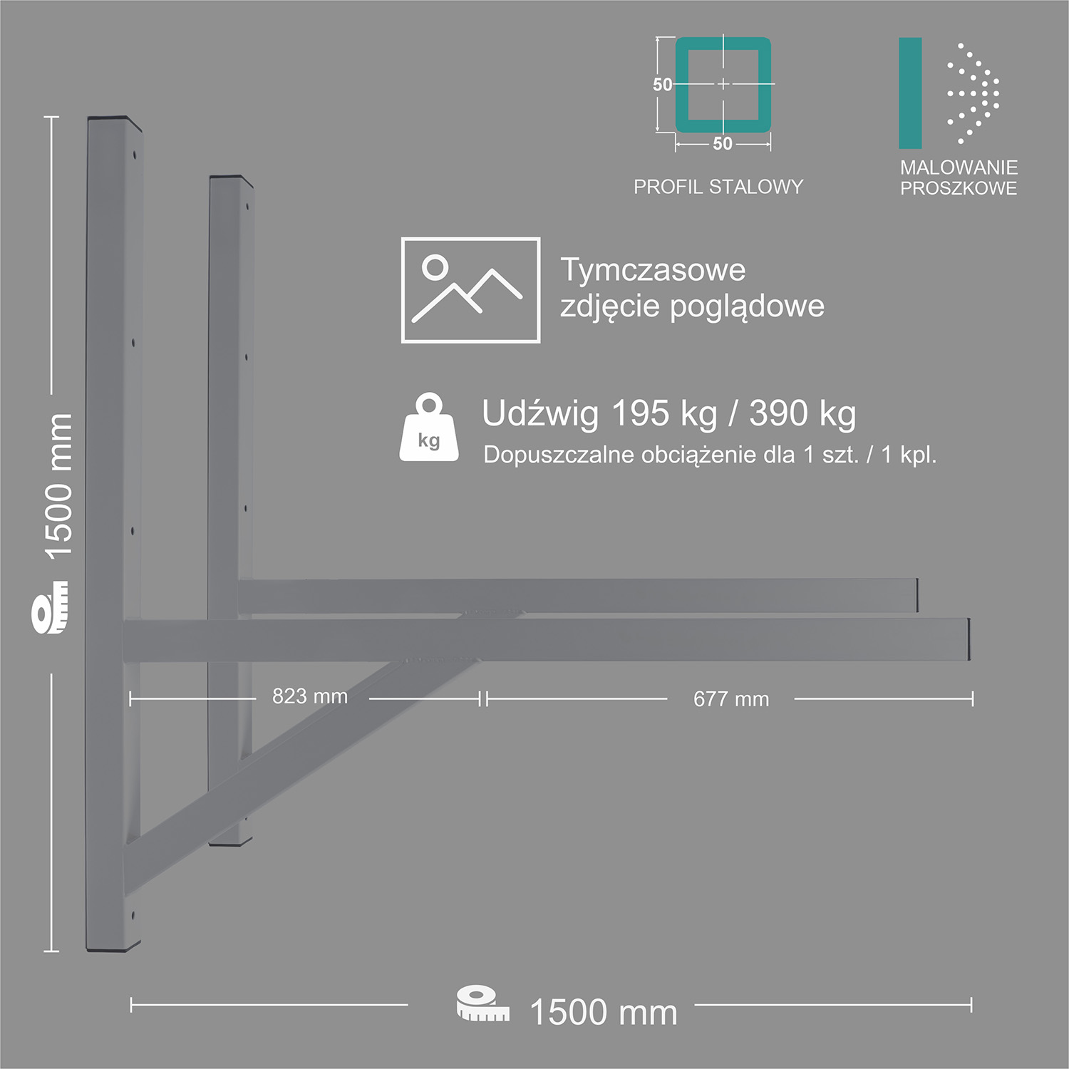 Wspornik spawany podpórka / malowany / 150055PM