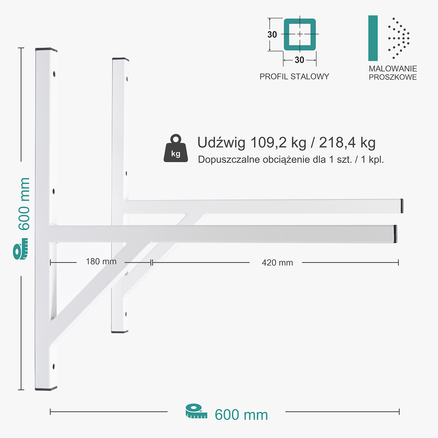 Wspornik spawany podpórka / malowany / 60033PM
