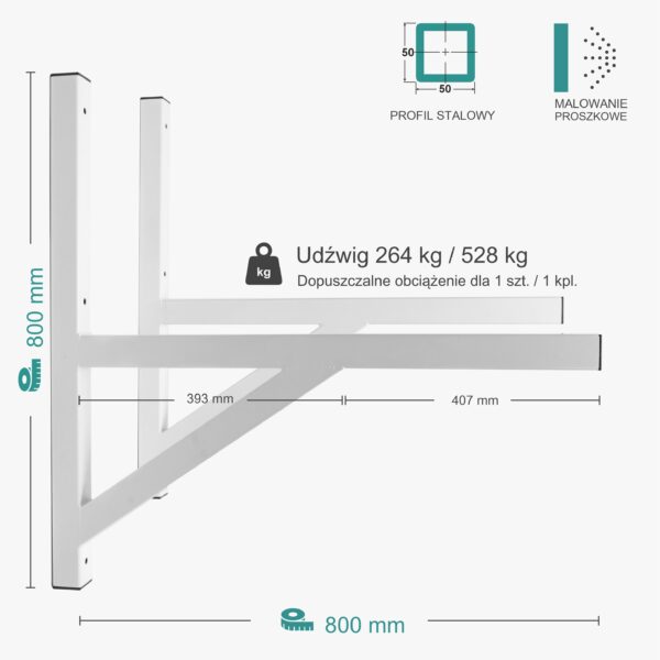 Wspornik spawany podpórka / malowany / 80055PM