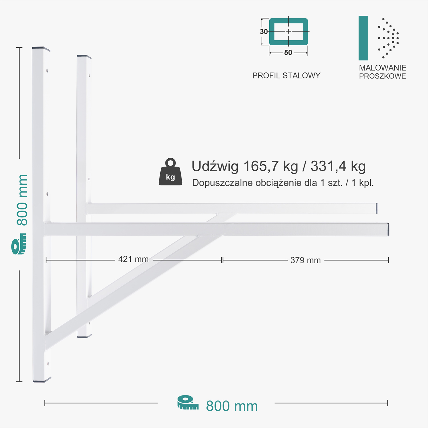 Wspornik spawany podpórka / malowany / 80035PM Big