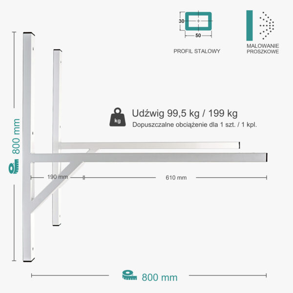Wspornik spawany podpórka / malowany / 80035PM Light