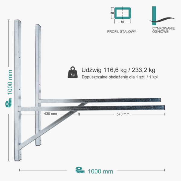 Wspornik spawany podpórka / ocynkowany / 100035PO
