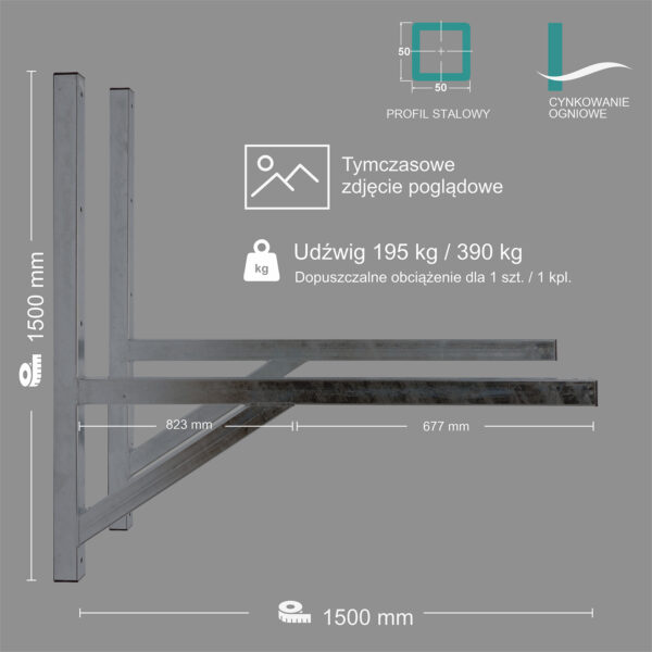 Wspornik spawany podpórka / ocynkowany / 150055PO