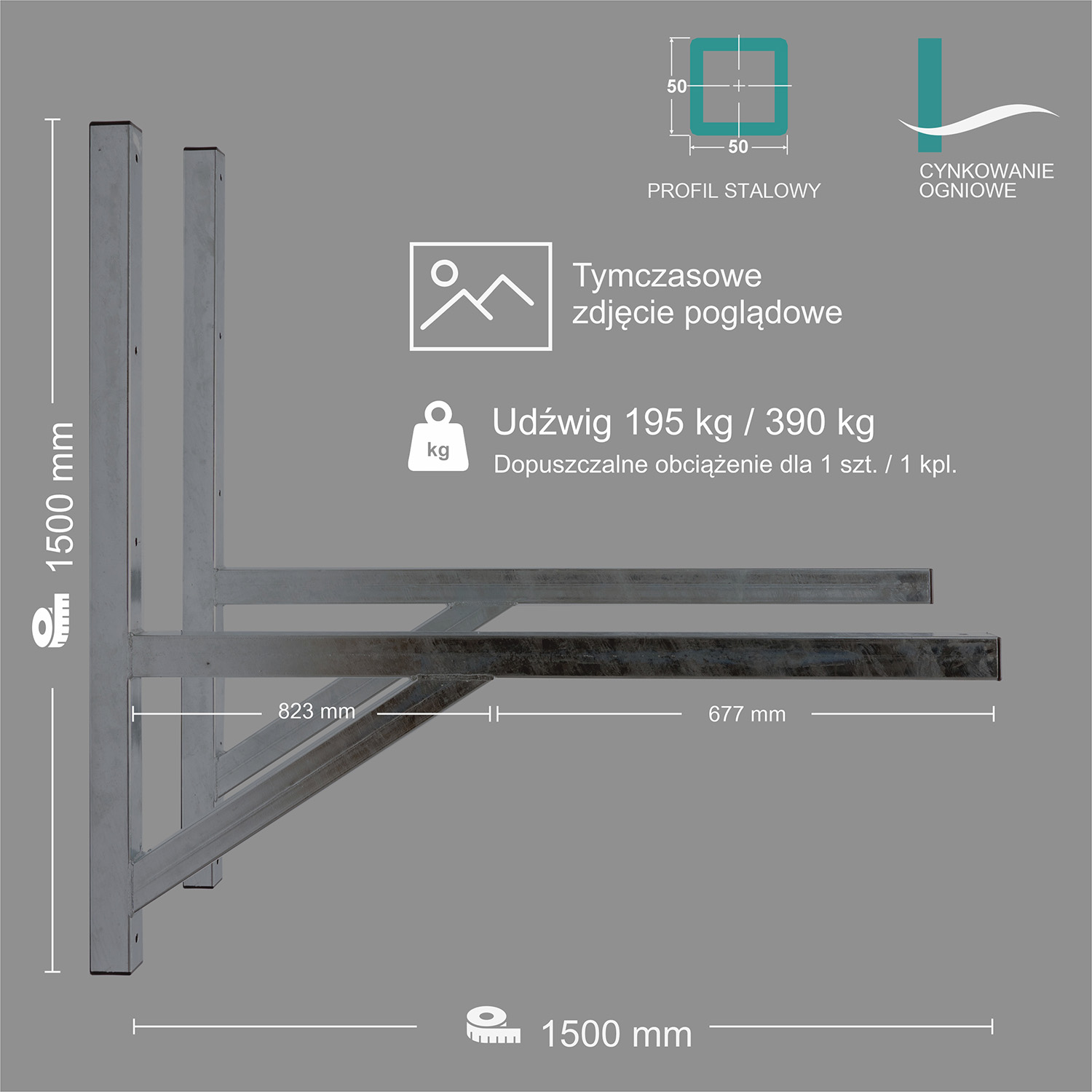 Wspornik spawany podpórka / ocynkowany / 150055PO