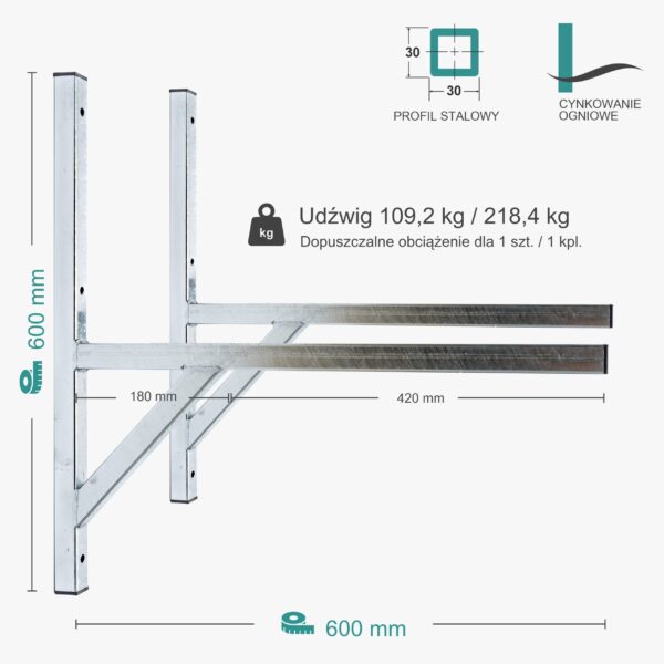 Wspornik spawany podpórka / ocynkowany / 60033PO