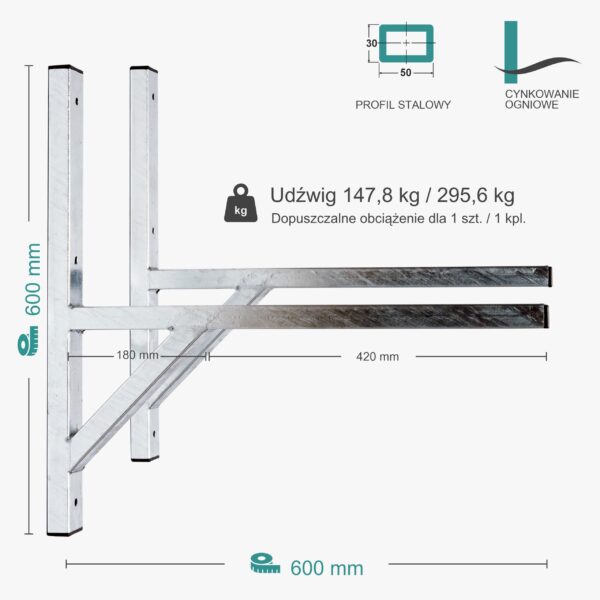 Wspornik spawany podpórka / ocynkowany / 60035PO