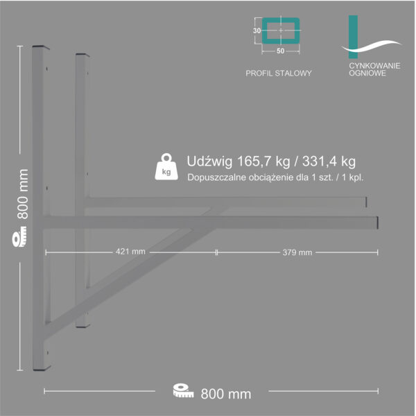 Wspornik spawany podpórka / ocynkowany / 80035PO Big