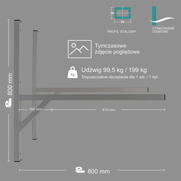 Wspornik spawany podpórka / ocynkowany / 80035PO Light