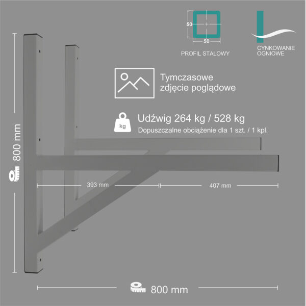 Wspornik spawany podpórka / ocynkowany / 80055PO