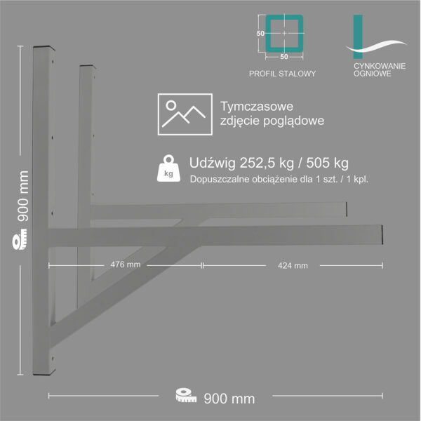 Wspornik spawany podpórka / ocynkowany / 90055PO