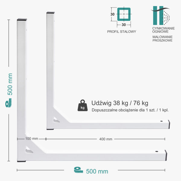 Wspornik spawany elka / ocynkowany i malowany / 50033LOM
