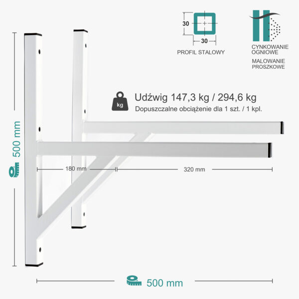 Wspornik spawany podpórka / ocynkowany / 50033PO