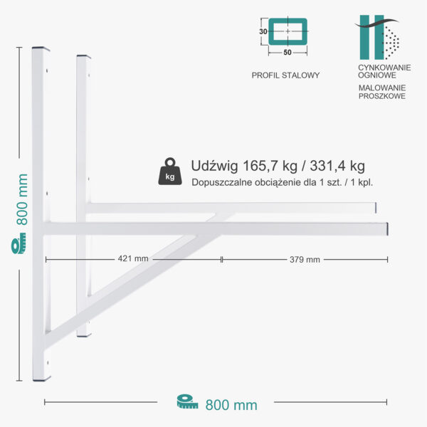 Wspornik spawany podpórka / ocynkowany i malowany / 80035POM Big
