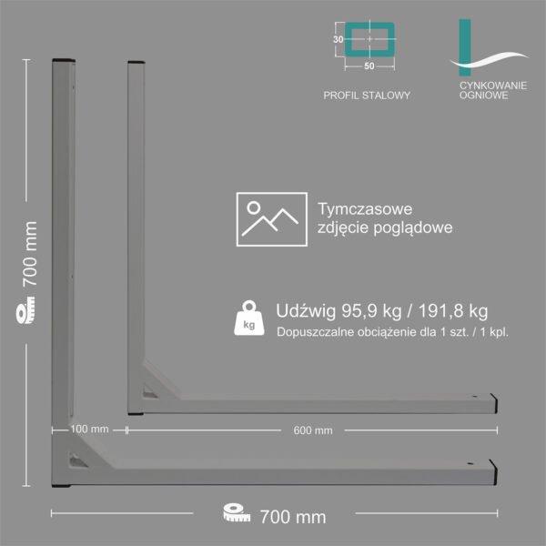 Wspornik spawany elka / stal nierdzewna INOX / 70035L INOX