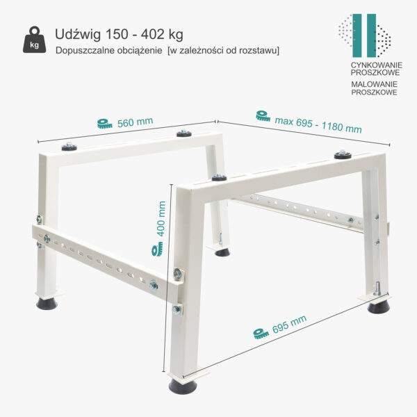 Podstawa stalowa do montażu jednostki zewnętrznej / malowana podkładem cynkowym i farbą - PJZ 52/102 BETA M