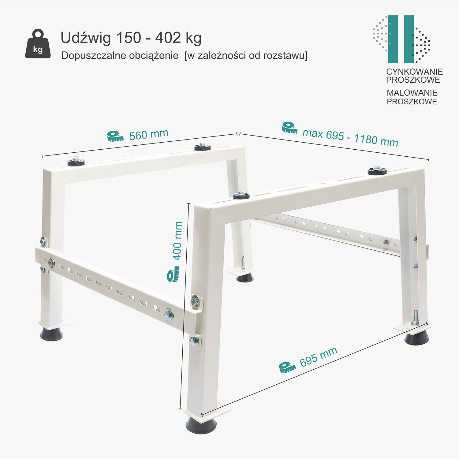 Podstawa stalowa do montażu jednostki zewnętrznej / malowana podkładem cynkowym i farbą - PJZ 52/102 BETA M