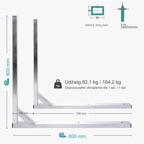 Wspornik spawany elka / stal nierdzewna INOX / 80035L INOX